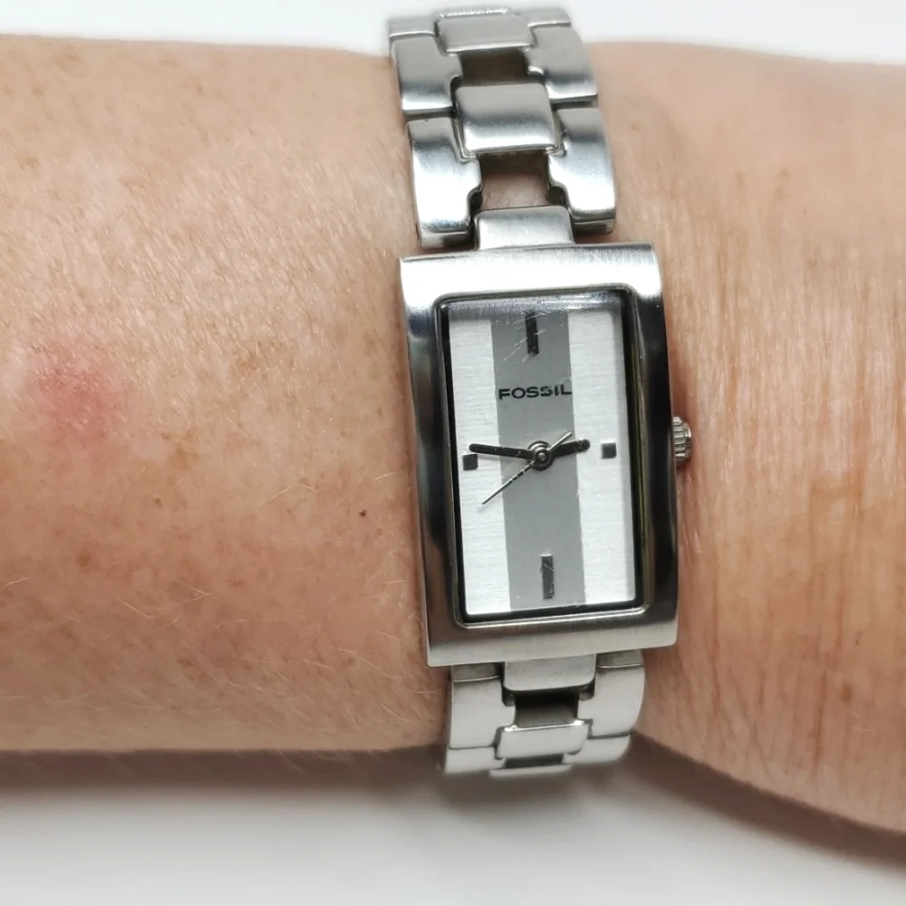 Fossil Watch ES1107 F² Silver Steel Wristband White Face Watch